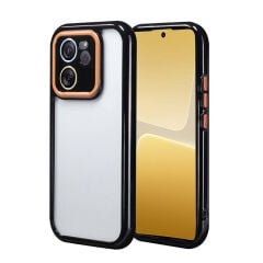 Xiaomi Mi 13T Pro Kılıf Kamera Korumalı Renkli Kenar ve Çerçeve Tasarımlı Vitamin Kapak Derin Mor