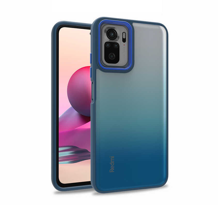 Xiaomi Redmi Note 10S Kılıf Kamera Çıkıntılı Arkası Şeffaf Köşeleri Parlak Renkli Işlemeli Flora Kapak
