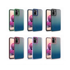 Xiaomi Redmi Note 10S Kılıf Kamera Çıkıntılı Arkası Şeffaf Köşeleri Parlak Renkli Işlemeli Flora Kapak