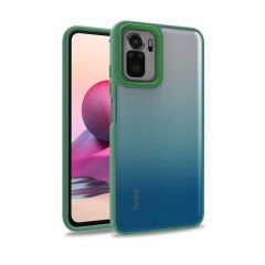 Xiaomi Redmi Note 10S Kılıf Kamera Çıkıntılı Arkası Şeffaf Köşeleri Parlak Renkli Işlemeli Flora Kapak