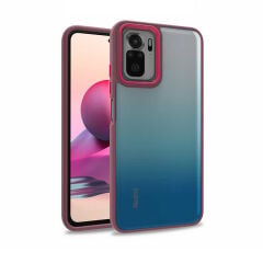 Xiaomi Redmi Note 10S Kılıf Kamera Çıkıntılı Arkası Şeffaf Köşeleri Parlak Renkli Işlemeli Flora Kapak