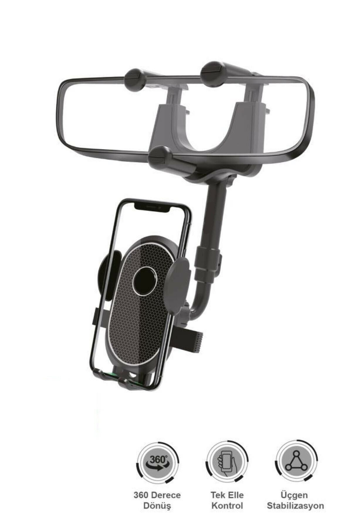 034 Siyah 360 Derece Dönebilen Güçlü Telefon Tutucu