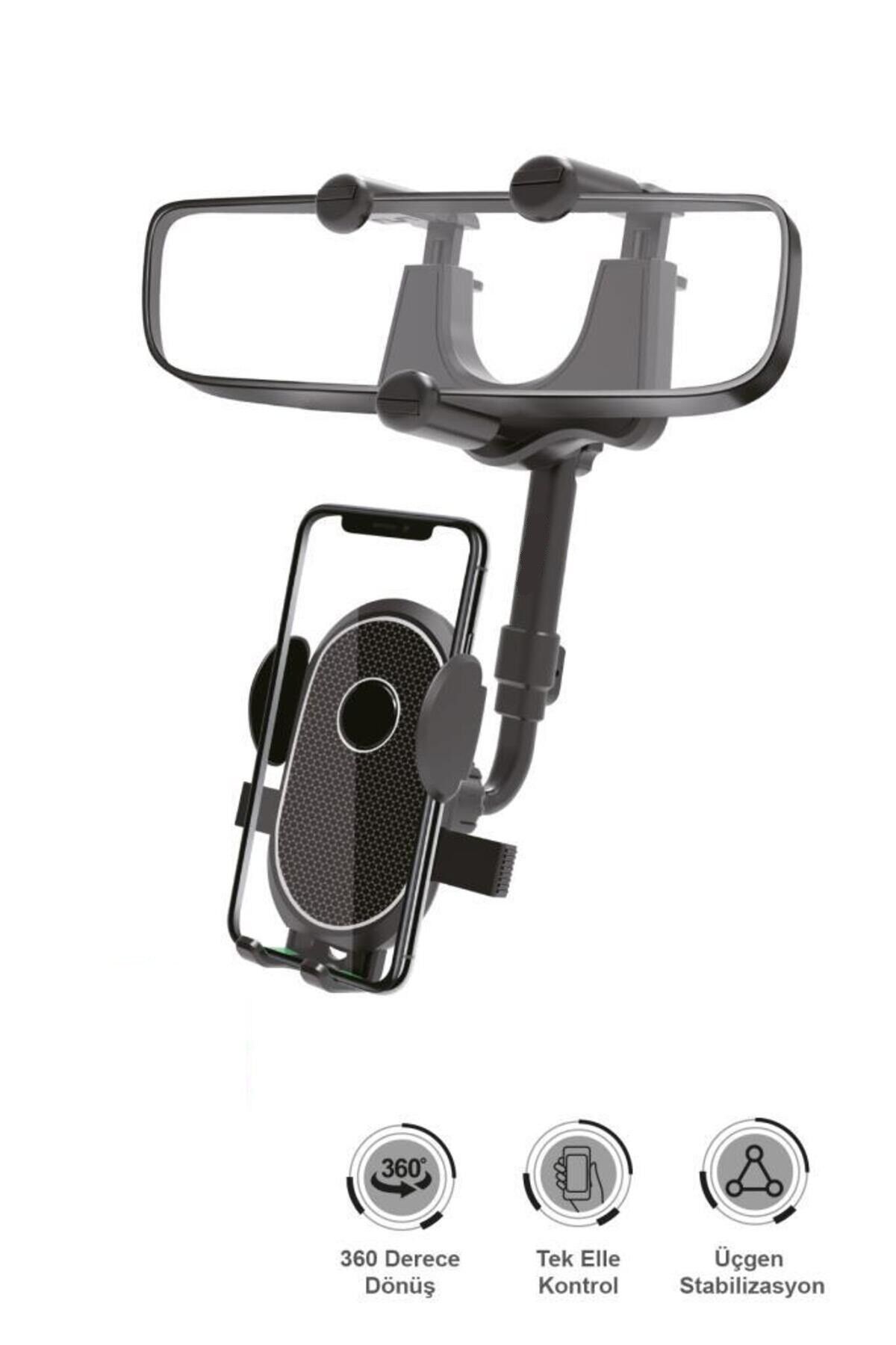034 Siyah 360 Derece Dönebilen Güçlü Telefon Tutucu