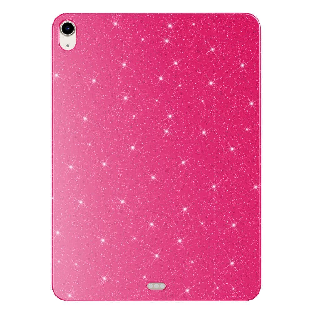 Apple iPad Air 10.9 2022 (5 Nesil) Simli Parlak Görünümlü Tablet Koton Kılıf Pembe Koyu