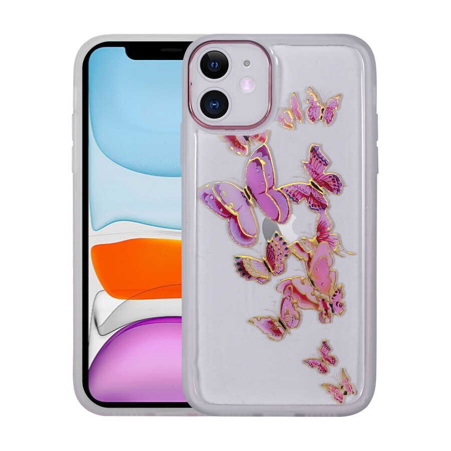 iPhone 11 Kılıf Figürlü Desenli Işıltılı Sert Sos Kapak NO4
