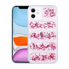iPhone 11 Kılıf Kamera Korumalı Simli Airbag'li Dalga Kapak