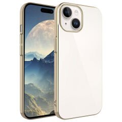 iPhone 15 Plus Kılıf Sert PC Renkli Çerçeveli Riksos Kapak