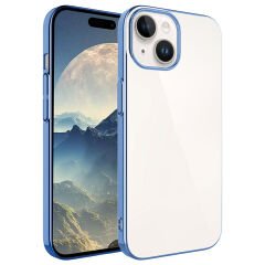 iPhone 15 Plus Kılıf Sert PC Renkli Çerçeveli Riksos Kapak