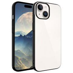 iPhone 15 Plus Kılıf Sert PC Renkli Çerçeveli Riksos Kapak