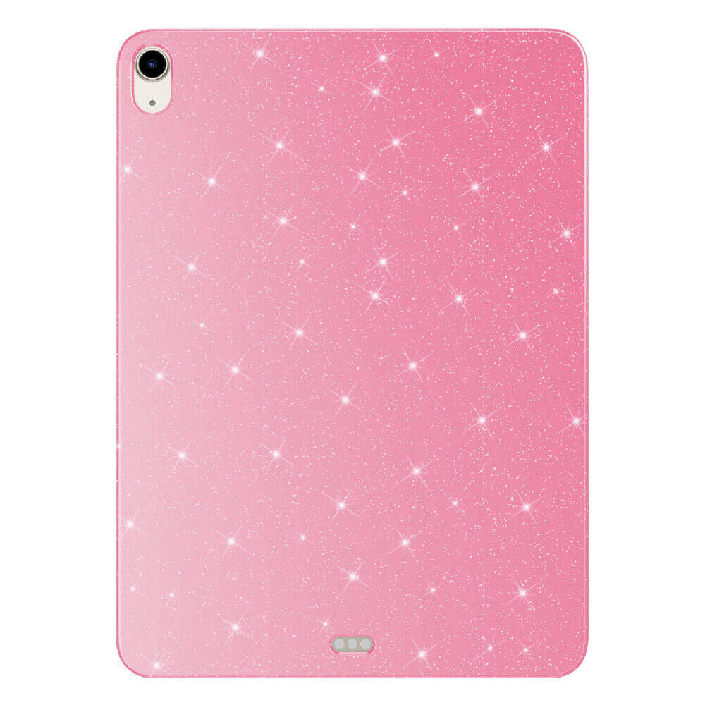 Apple iPad Air 10.9 2020 (4 Nesil) Simli Parlak Görünümlü Tablet Koton Kılıf Pembe