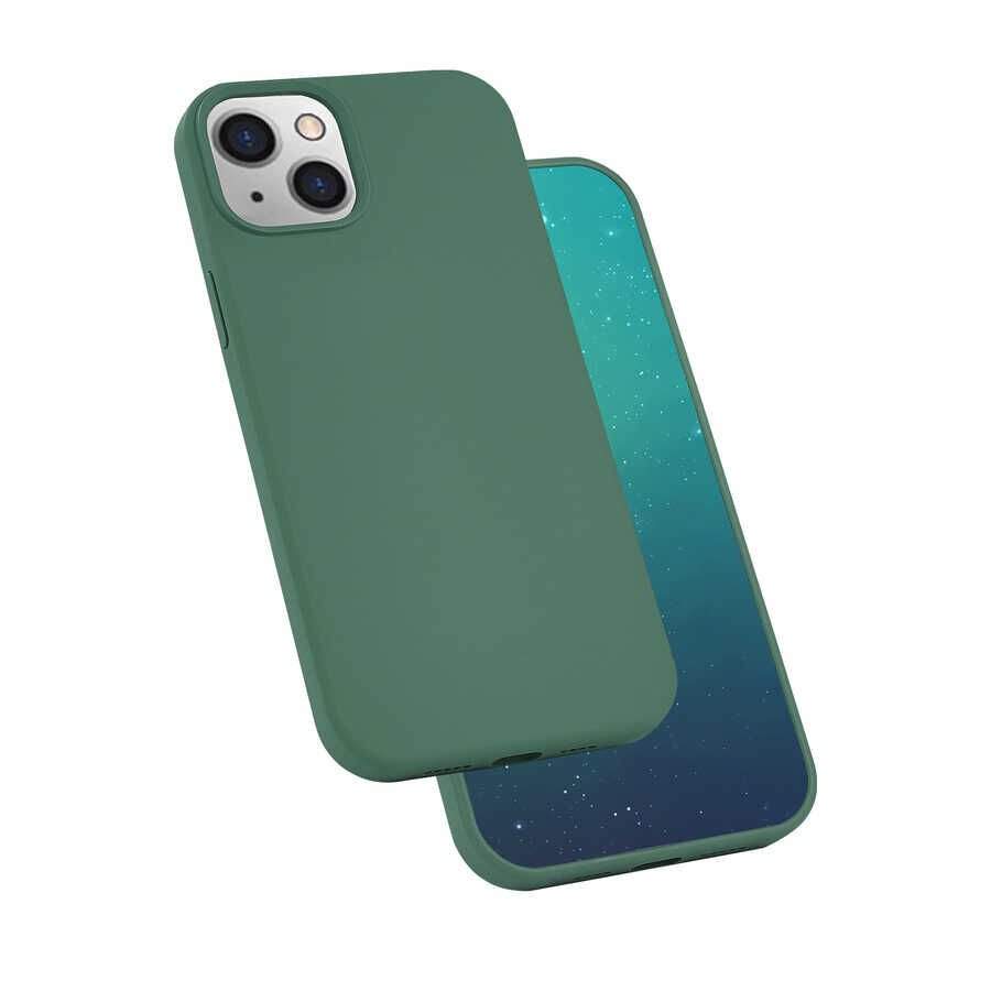 iPhone 13 Kılıf Silk Silikon Koyu Yeşil