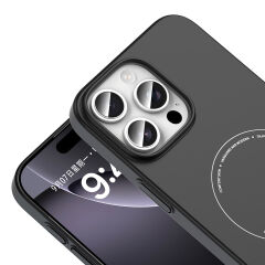 iPhone 16 Pro Kılıf M-Safe Şarj Özellikli Kamera Korumalı Premium Elio Sert PC Kapak