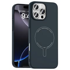 iPhone 16 Pro Kılıf M-Safe Şarj Özellikli Kamera Korumalı Premium Elio Sert PC Kapak