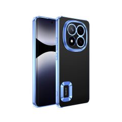 Xiaomi Redmi Note 14 Pro 4G Kılıf Logo Gösteren Parlak Kenarlı Kamera Lens Korumalı Şeffaf Omega Silikon Kapak
