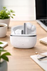 Bluetooth Kulaklık Kulak İçi Aktif Gürültü Engelleme Kablosuz Kulaklık BT 5.4 TB11 Beyaz