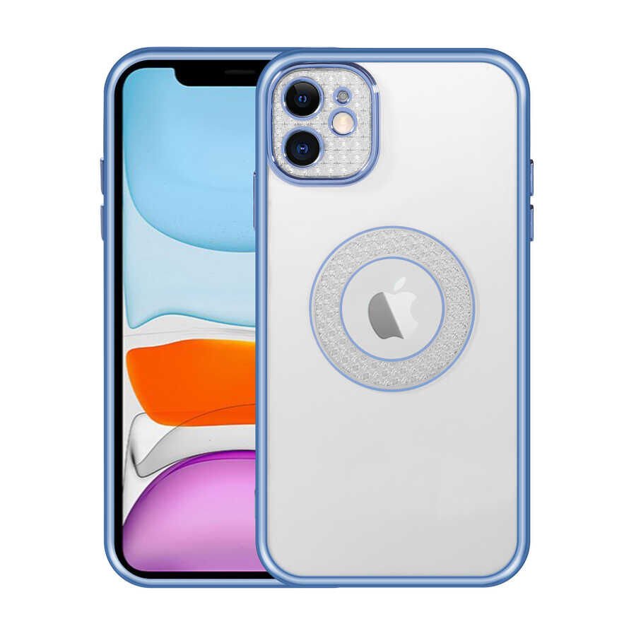 iPhone 11 Kılıf Kamera Korumalı Logo Gösteren Esta Kapak Mavi