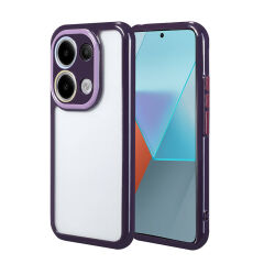 Xiaomi Poco M6 Pro 4G Kılıf Kamera Korumalı Renkli Kenar ve Çerçeve Tasarımlı Vitamin Kapak Derin Mor
