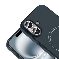 iPhone 16 Kılıf M-Safe Şarj Özellikli Kamera Korumalı Premium Elio Sert PC Kapak