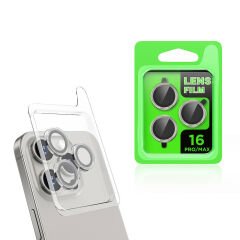 iPhone 16 Pro Max CL-07 Kamera Lens Koruyucu Titanyum-Gri
