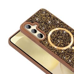 Samsung Galaxy A35 Kılıf Parlak Taşlı Tasarım Pırlanta Kapak