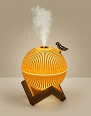 Hava Nemlendiricisi Gece Lambalı Ahşap Standlı Kuş Figürlü H13 Beyaz