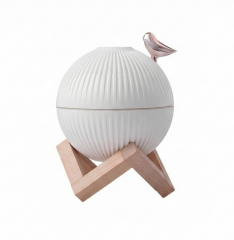 Hava Nemlendiricisi Gece Lambalı Ahşap Standlı Kuş Figürlü H13 Beyaz