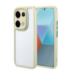 Xiaomi Redmi Note 13 Pro 4G Kılıf Kamera Korumalı Renkli Kenar ve Çerçeve Tasarımlı Vitamin Kapak Derin Mor