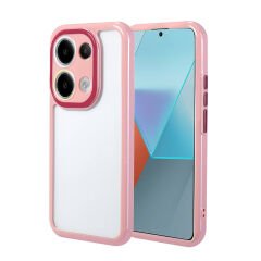 Xiaomi Redmi Note 13 Pro 4G Kılıf Kamera Korumalı Renkli Kenar ve Çerçeve Tasarımlı Vitamin Kapak Mürdüm