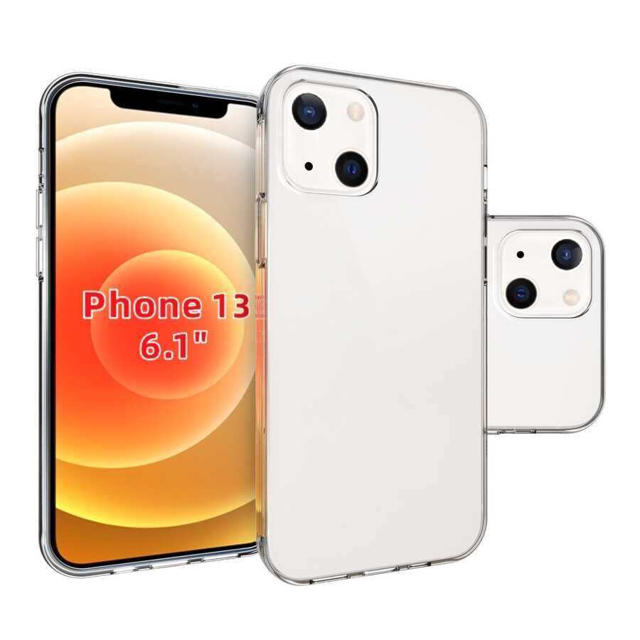 iPhone 13 Kılıf Süper Silikon Kapak Renksiz