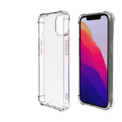 iPhone 13 Kılıf Nitro Anti Shock Darbe Emici Köşe Korumalı Şeffaf Silikon Kapak Renksiz