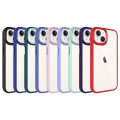iPhone 15 Plus Kılıf Renkli Silikon Kenarlı Krom Kapak
