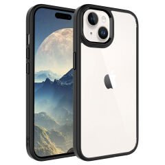iPhone 15 Plus Kılıf Renkli Silikon Kenarlı Krom Kapak