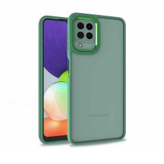 Samsung Galaxy M22 Kılıf Kamera Çıkıntılı Arkası Şeffaf Köşeleri Parlak Renkli Işlemeli Flora Kapak Siyah