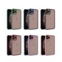iPhone 11 Pro Max Kılıf Kamera Çıkıntılı Arkası Şeffaf Köşeleri Parlak Renkli Işlemeli Flora Kapak