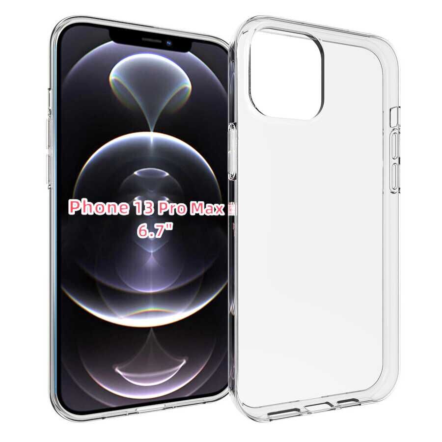 iPhone 13 Pro Max Kılıf  Süper Silikon Kapak Renksiz