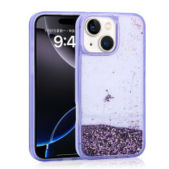 iPhone 15 Kılıf Sıvılı Simli Şeffaf Arka Yüzey Keto Silikon Kapak