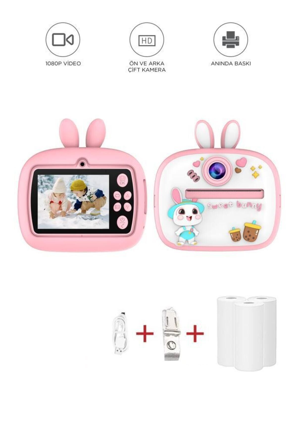 Dijital Fotoğraf Makineleri Çocuk Termal Resim Kağıt Baskılı Yazıcı Kamera Video Makinesi CMR18