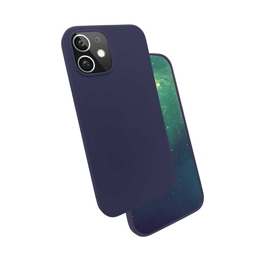 iPhone 12 Mini Kılıf Silk Silikon Lacivert