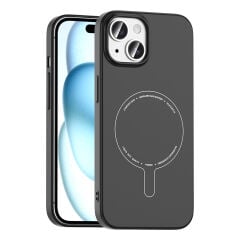 iPhone 15 Kılıf M-Safe Şarj Özellikli Kamera Korumalı Premium Elio Sert PC Kapak