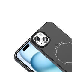 iPhone 15 Kılıf M-Safe Şarj Özellikli Kamera Korumalı Premium Elio Sert PC Kapak