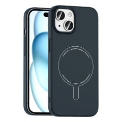 iPhone 15 Kılıf M-Safe Şarj Özellikli Kamera Korumalı Premium Elio Sert PC Kapak