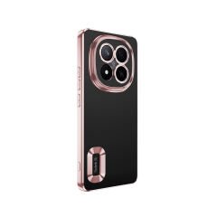 Xiaomi Redmi Note 14 Pro Plus Kılıf Logo Gösteren Parlak Kenarlı Kamera Lens Korumalı Şeffaf Omega Silikon Kapak