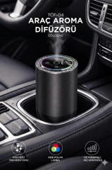 Araç İçi Aroma Difüzörü Hava Nemlendirici Rgb Işıklı Şarjlı Oda ve Araba Kokusu TCF04