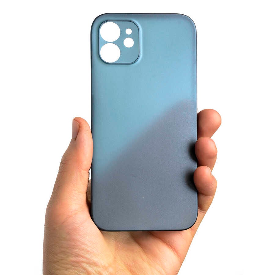 iPhone 12 Mini Kılıf 1.Kalite PP Silikon Saks Mavi