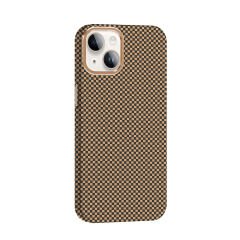 iPhone 13 Kılıf Kablosuz Şarj Özellikli Karbon Fiber Görünümlü Gros Kapak