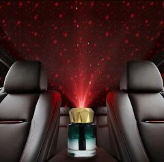 Araç İçi Aroma Difüzörü Hava Nemlendirici Yıldız Tavan Işıklı Şarjlı Oda ve Araba Kokusu Sari