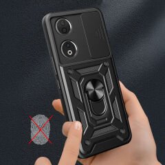 Honor 90 Kılıf Magnetik Standlı Kamera Korumalı Sürgülü Vega Kapak