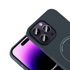 iPhone 14 Pro Max Kılıf M-Safe Şarj Özellikli Kamera Korumalı Premium Elio Sert PC Kapak Lacivert