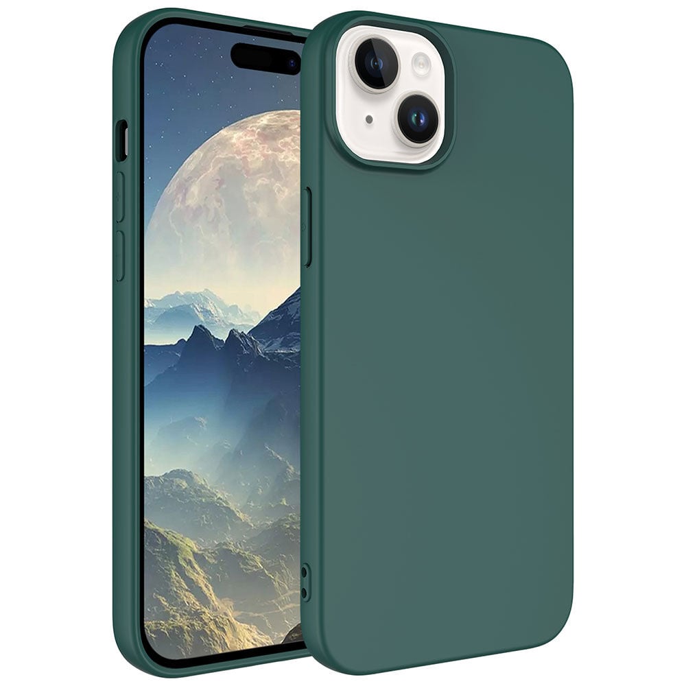iPhone 15 Plus Kılıf LSR Lansman Kapak Koyu Yeşil