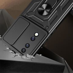 Honor 70 Kılıf Magnetik Standlı Kamera Korumalı Sürgülü Vega Kapak